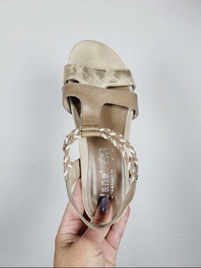Jana Beige Braided Strap Women's Sandal, Size 37
